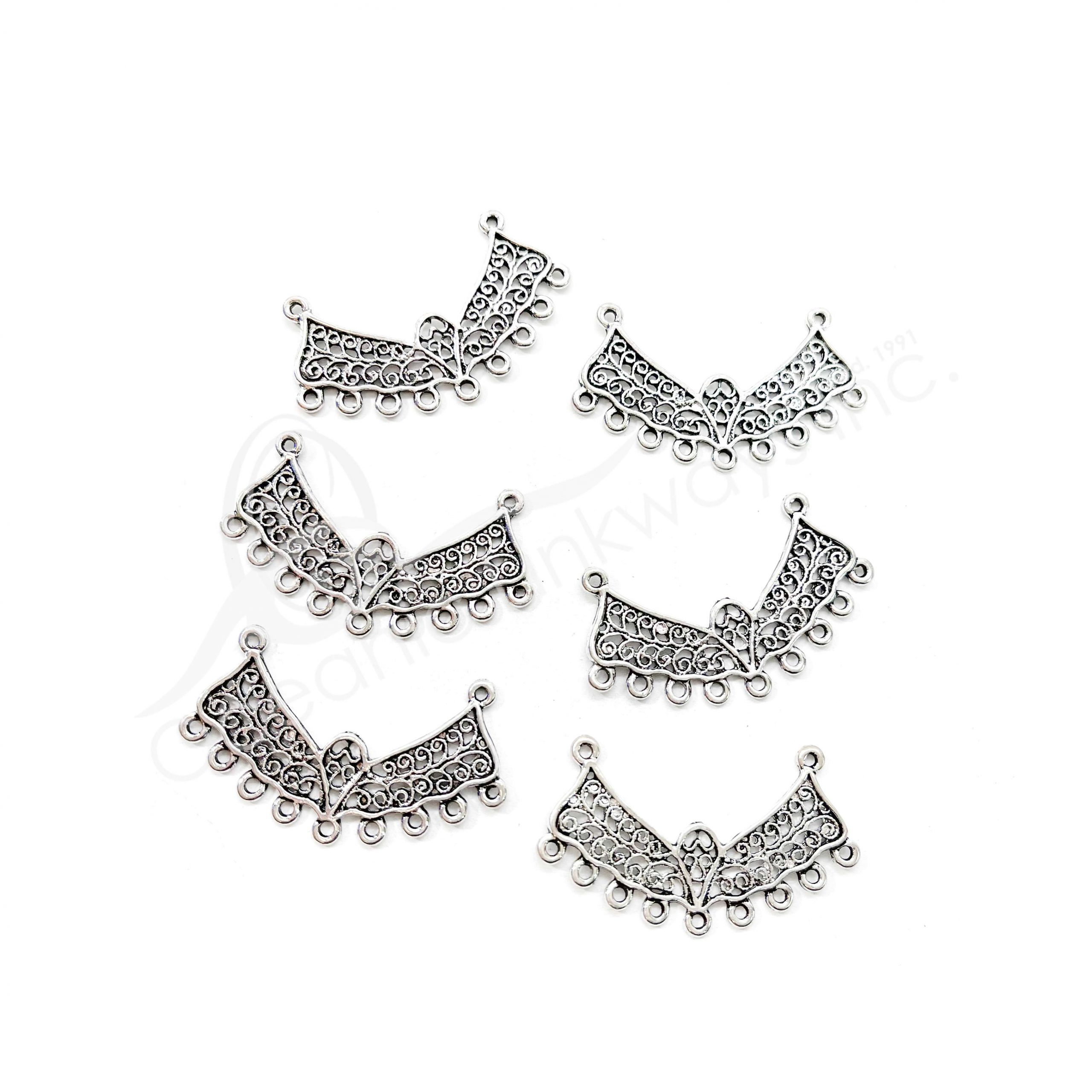 (CLOSE OUT) BEADS METAL SETTING WITH 9 LOOPS AT BOTTOM (PK 20) 1.5''W