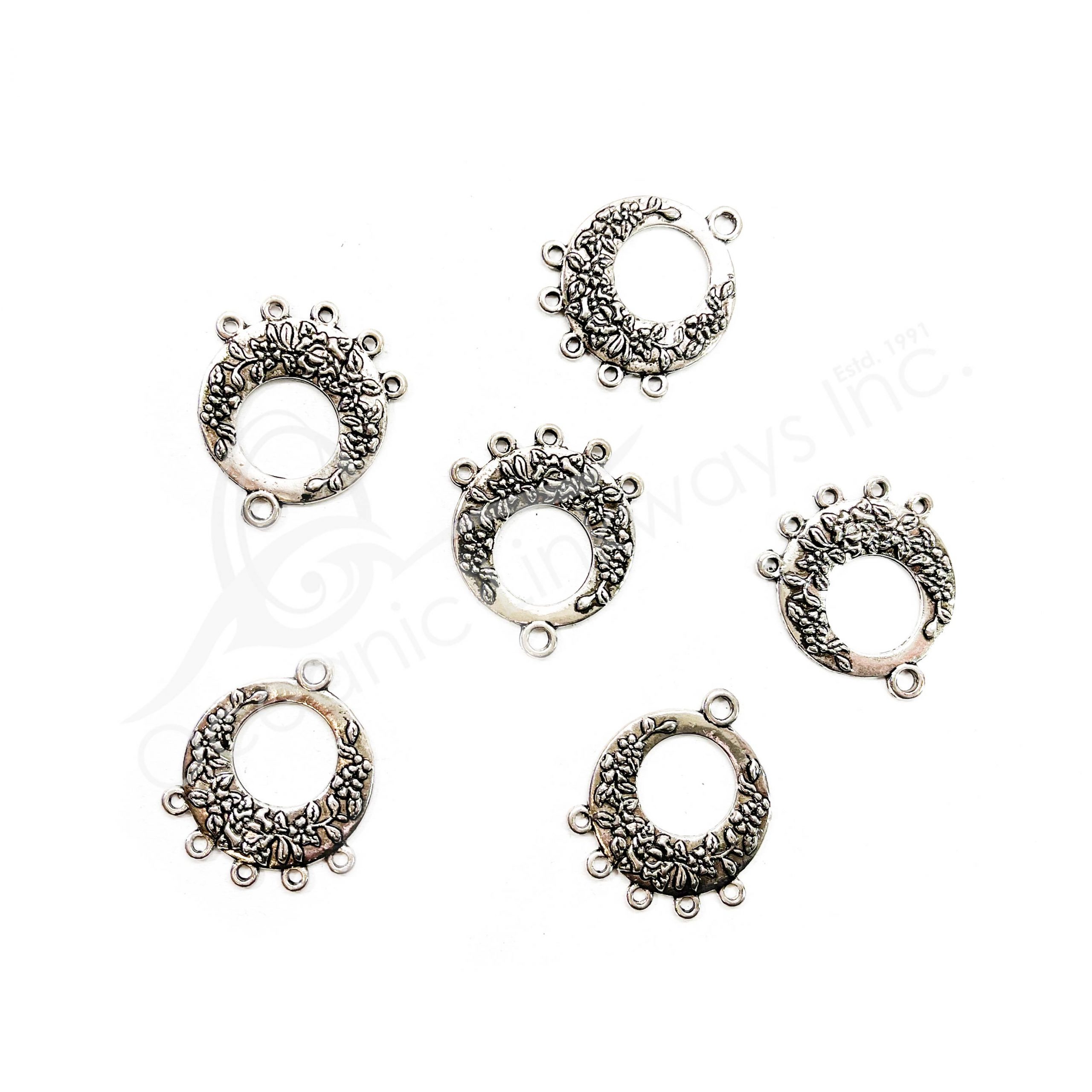 (CLOSE OUT) BEADS METAL ROUND SETTING WITH LOOPS (PK 50) 24 MM DIA X